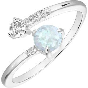 Gold Plated Adjustable Created Opal Rings | Stacking Ring